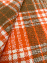 Load image into Gallery viewer, Retro Orange & Olive SINGLE NZ Wool blanket