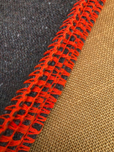 Load image into Gallery viewer, Genuine Vintage Grey Army Blanket SINGLE Wool with RARE Red, Green and Black Stripe - Fresh Retro Love NZ Wool Blankets