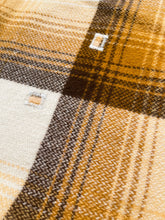 Load image into Gallery viewer, Extra Thick DOUBLE New Zealand Wool Blanket Warm Brown Check