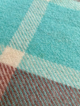 Load image into Gallery viewer, Turquoise & Taupe KING SINGLE New Zealand Wool Blanket
