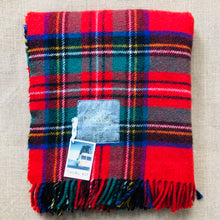 Load image into Gallery viewer, Classic Red, Green & Blue Tartan TRAVEL RUG - Glenfiddich Whiskey - Fresh Retro Love NZ Wool Blankets
