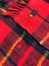 Load image into Gallery viewer, Cherry Red, Gold & Black TRAVEL RUG New Zealand Wool