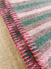 Load image into Gallery viewer, Pretty Stripe Grey & Blush KNEE RUG/THROW New Zealand Wool Blanket