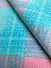 Load image into Gallery viewer, Turquoise & Pink SINGLE New Zealand Wool Blanket