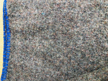 Load image into Gallery viewer, Grey Soft Army Blanket SINGLE with Blue Blanket Stitched Edge - Fresh Retro Love NZ Wool Blankets