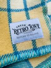 Load image into Gallery viewer, Turquoise & Butter SINGLE Pure New Zealand Wool Blanket.