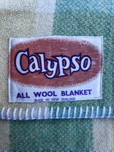 Load image into Gallery viewer, Pretty Mint and Lemon SINGLE Calypso New Zealand Wool Blanket.