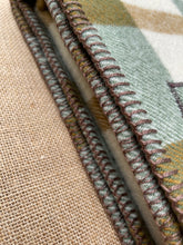 Load image into Gallery viewer, Earthy Olives & Browns KNEE/COT New Zealand Wool Blanket