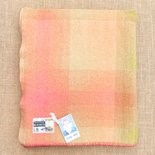 Load image into Gallery viewer, Subtle Coral Pink & Olive SINGLE Pure New Zealand Wool Blanket.