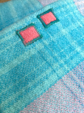 Load image into Gallery viewer, Turquoise & Pink SINGLE New Zealand Wool Blanket