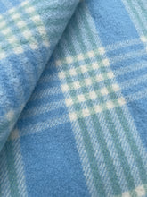 Load image into Gallery viewer, Thick Blue & Teal Check SINGLE Pure NZ Wool Blanket