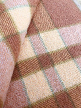 Load image into Gallery viewer, Onehunga New Zealand Wool SINGLE/THROW Blanket in Warm Check Colours - Fresh Retro Love NZ Wool Blankets
