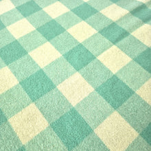 Load image into Gallery viewer, Mint &amp; Cream Check SINGLE New Zealand Wool Blanket
