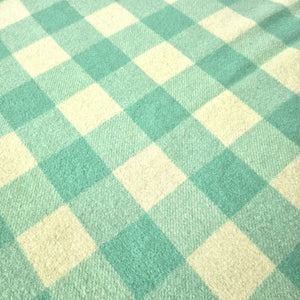 Mint & Cream Check SINGLE New Zealand Wool Blanket