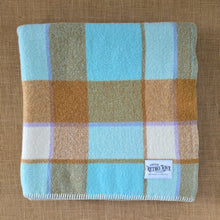 Load image into Gallery viewer, Soft Aqua/Cream/Mustard COT/KNEE New Zealand Wool Blanket
