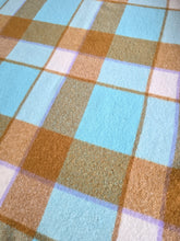 Load image into Gallery viewer, Soft Aqua/Cream/Mustard COT/KNEE New Zealand Wool Blanket
