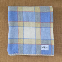 Load image into Gallery viewer, Powder Blue, Butter &amp; Cream Pure New Zealand Wool COT/KNEE Blanket
