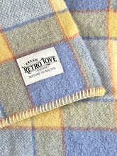 Load image into Gallery viewer, Powder Blue, Butter &amp; Cream Pure New Zealand Wool COT/KNEE Blanket
