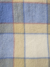 Load image into Gallery viewer, Powder Blue, Butter &amp; Cream Pure New Zealand Wool COT/KNEE Blanket
