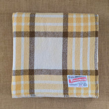 Load image into Gallery viewer, Gold, Cream, &amp; Chocolate QUEEN New Zealand Wool  BEDSCARF
