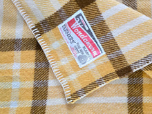 Load image into Gallery viewer, Gold, Cream, &amp; Chocolate QUEEN New Zealand Wool  BEDSCARF
