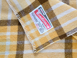 Gold, Cream, & Chocolate QUEEN New Zealand Wool  BEDSCARF