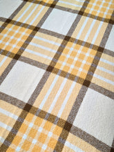 Load image into Gallery viewer, Gold, Cream, &amp; Chocolate QUEEN New Zealand Wool  BEDSCARF
