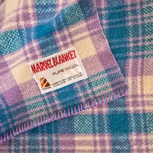 Load image into Gallery viewer, Turquoise, Mauve and Cream KING SINGLE New Zealand Wool Blanket
