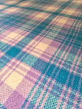 Load image into Gallery viewer, Turquoise, Mauve and Cream KING SINGLE New Zealand Wool Blanket
