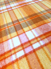 Load image into Gallery viewer, Cheerful Orange and Pink Wondawarm GENEROUS SINGLE NZ Wool blanket
