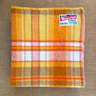 Cheerful Orange and Pink Wondawarm GENEROUS SINGLE NZ Wool blanket