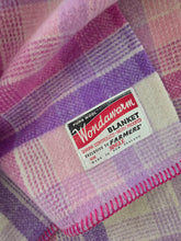 Load image into Gallery viewer, Fuchsia, Violet, Pink &amp; Cream SINGLE New Zealand Wool Blanket
