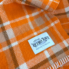 Load image into Gallery viewer, Ultra Bright Retro Orange SINGLE Pure New Zealand Wool Blanket.
