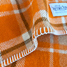 Load image into Gallery viewer, Ultra Bright Retro Orange SINGLE Pure New Zealand Wool Blanket.
