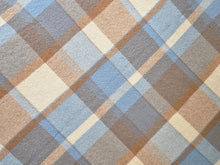 Load image into Gallery viewer, Exceptional Sky Blue and Neutral Brown KING SINGLE Onehunga NZ Wool Blanket
