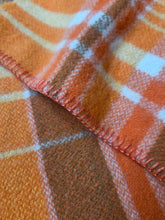 Load image into Gallery viewer, Retro Orange, Gold, Cream KING SINGLE Pure Wool Blanket (1 of 2)
