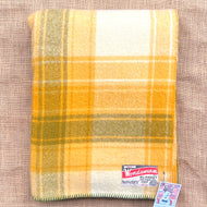 Classic Retro Gold & Olive SINGLE Pure New Zealand Wool Blanket