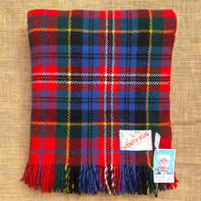 Load image into Gallery viewer, Blue &amp; Red Tartan MONTY TRAVEL RUG New Zealand Wool Blanket
