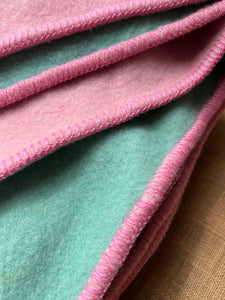 Wonderful DUOTONE! Ultra thick HEAVYWEIGHT DOUBLE NZ Wool Blanket