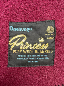 Deep Plum KING SINGLE Wool Blanket- Soft!