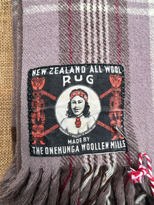 Exceptional Onehunga Woollen Mills CAR RUG Collectible Wool Blanket with Wahine Label