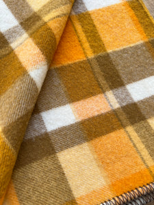 Extra Bright Golds & Brown SINGLE New Zealand Wool Blanket