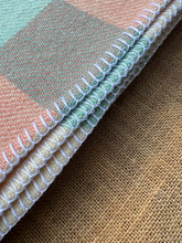 Load image into Gallery viewer, Soft Pastel Check SINGLE Lightweight New Zealand Wool Blanket
