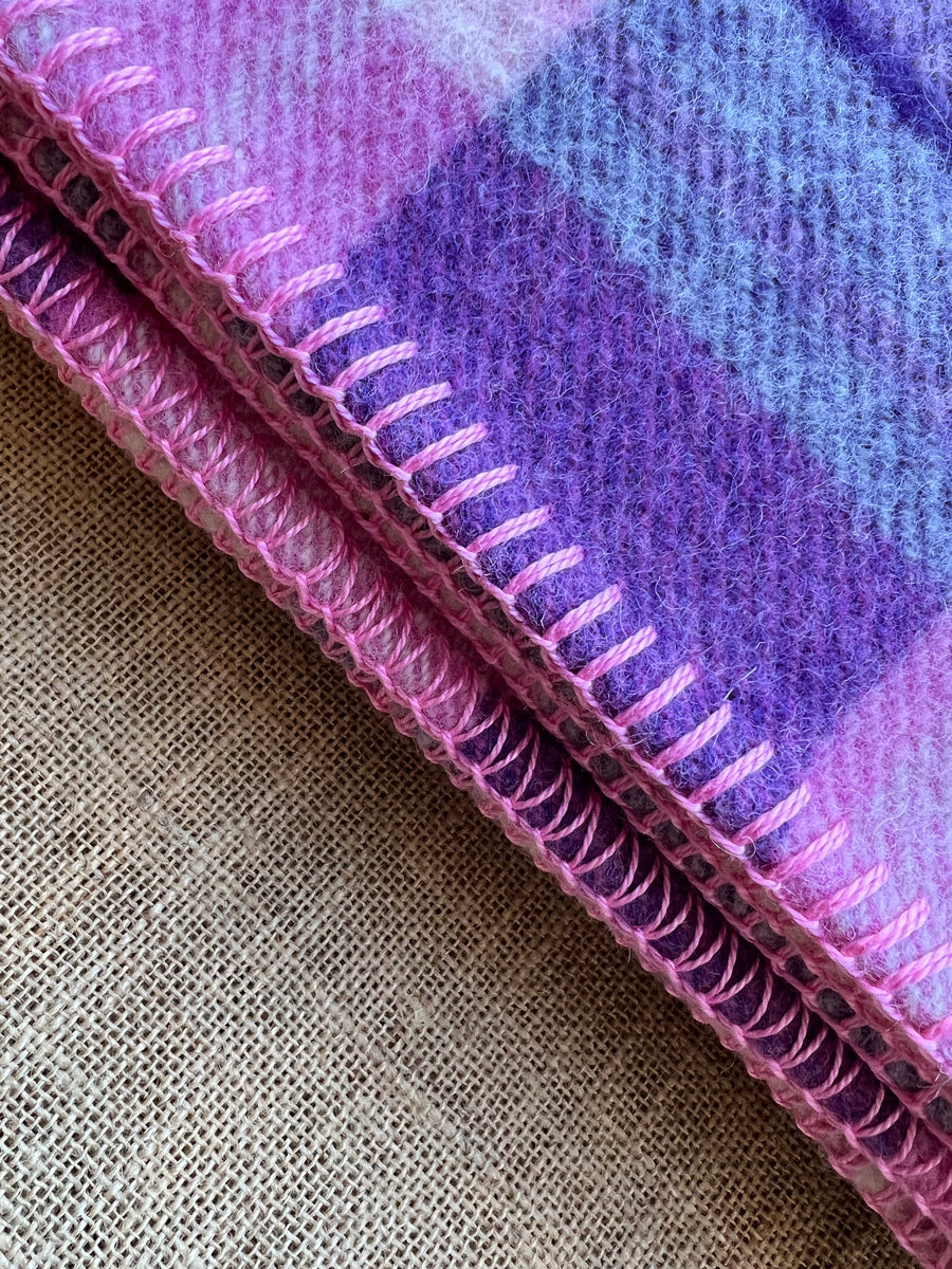 Bright Pink/Purple KING SINGLE Wool Blanket Kaiapoi Woollen Mills