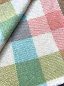 Soft Pastel Check SINGLE Lightweight New Zealand Wool Blanket