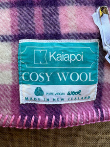 Bright Pink/Purple KING SINGLE Wool Blanket Kaiapoi Woollen Mills