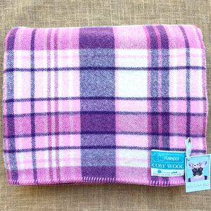 Bright Pink/Purple KING SINGLE Wool Blanket Kaiapoi Woollen Mills