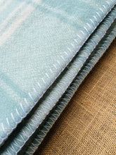 Load image into Gallery viewer, Beautiful Pastel Mint QUEEN Pure Wool Blanket.
