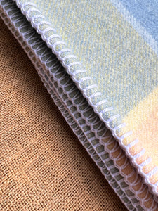 Lightweight Pastel SINGLE New Zealand Wool Blanket.