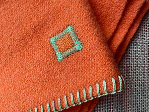 Ultra Bright Orange SINGLE New Zealand Wool Blanket